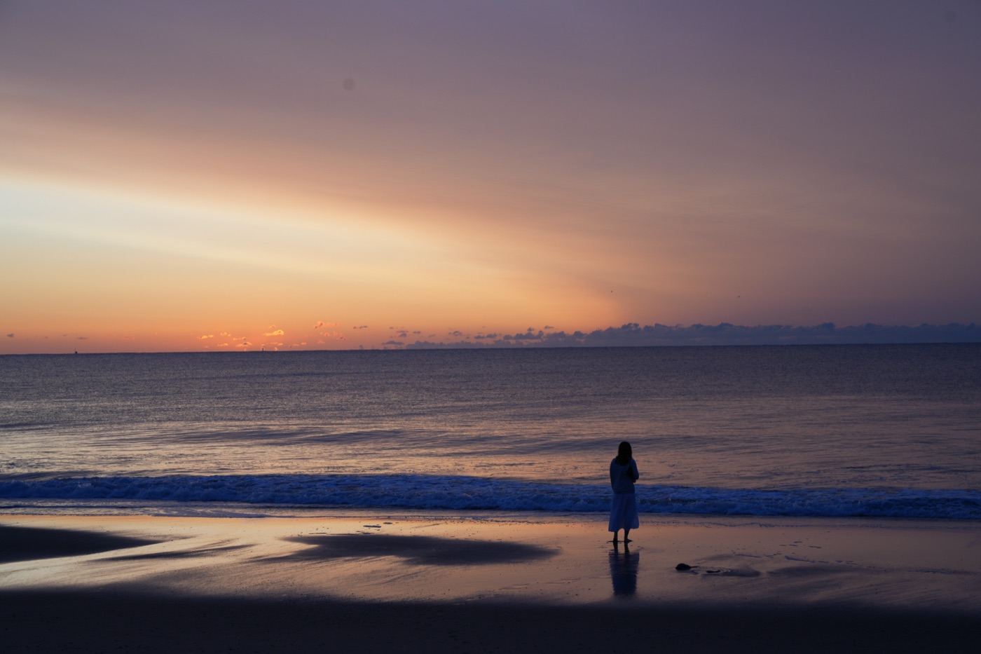 Silhouette at beach sunset