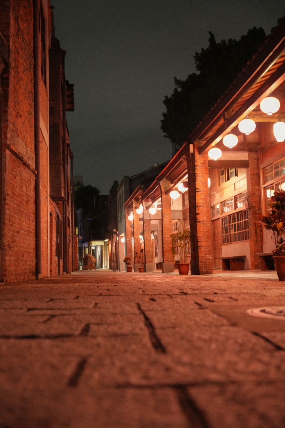 Old brick alley at night Taiwan